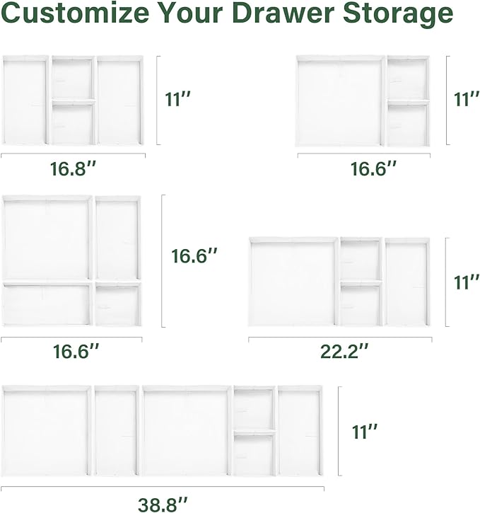 Kootek 16 Pack Drawer Organizer Clothes, Dresser Drawer Organizers for Clothing Fabric Foldable Closet Organizers and Storage