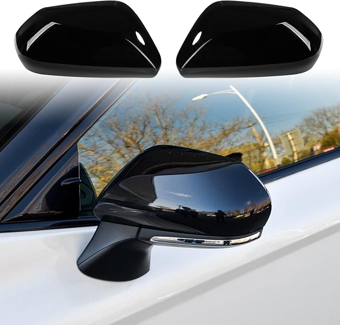 CKE Compatible with Toyota Camry 2026 2025 2024 2023 2022 2021 2020 2019 2018 Accessories Car Exterior Door Side Rearview Mirror Guard Cover Trim Caps -Glossy Black