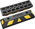 Garage Parking Aid Heavy Duty Vehicle Wheel Stop Rubber Parking Tire Block Parking Stopper for Garage with Reflective Strips