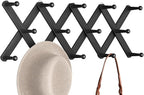 Accordion Wall Hanger, Hat Rack for Wall with 14 Coat Hooks, Expandable Hat Hangers Organizer, Vintage Decorative Coat Rack W