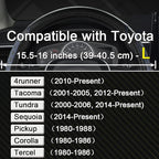 West Llama Customized Auto Car Steering Wheel Cover for Toyota Tacoma,4Runner,Tundra,Sequoia,15.5-16 inch(Diamond Quilted-Bla