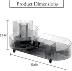Rotating Makeup Organizer for Vanity with Brush Holder, Cosmetic Makeup Storage Organizer, Large Spinning Makeup Skincare Org