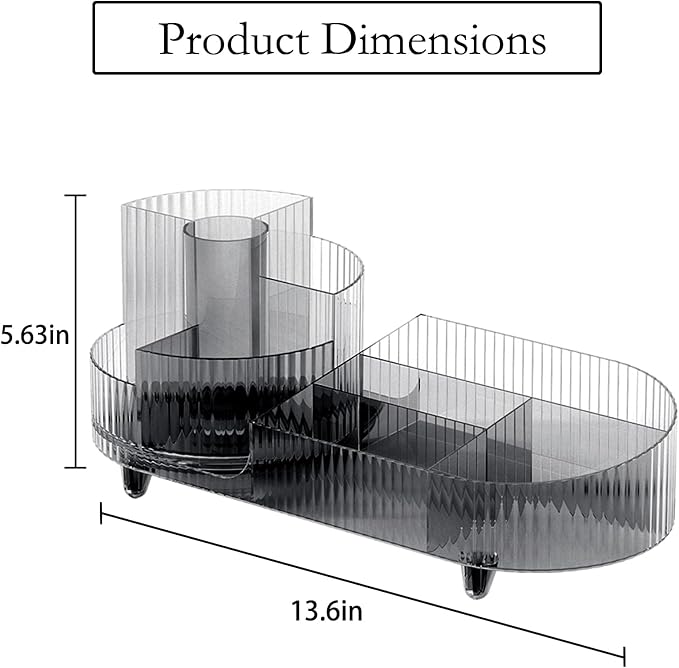 Rotating Makeup Organizer for Vanity with Brush Holder, Cosmetic Makeup Storage Organizer, Large Spinning Makeup Skincare Org