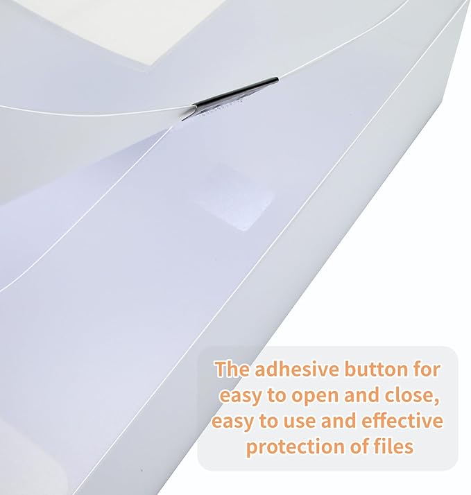 HUA JIE A4 Storage File Boxes Plastic Archives Cases with Lid, File Folder Organizer Document Filing Box for office,31×5.5×23