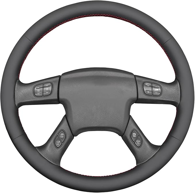 MEWANT Hand-Stitched Steering Wheel Cover for Chevy Silverado 1500 2500 3500 2003-2006 Trailblazer 2002-2009 Custom Wrap