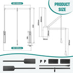 Pull Down Closet Rod, Adjustable 26-35 Inch Wardrobe Lift Rail Organizer Two-way Buffering Heavy Duty Wardrobe Hanger for Cab