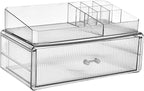 ZHIAIstackable storage drawer, transparent acrylic storage box, cosmetics and beauty product storage organizer, suitable for 