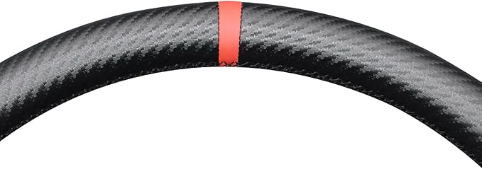 MEWANT Hand Stitch Steering Wheel Cover for 2003-2006 Chevy Silverado 1500 2500 3500 2007 Silverado Classic 2002-2009 Trailblazer Matte PU Carbon Fiber Microfiber Leather Steering Wheel Wrap