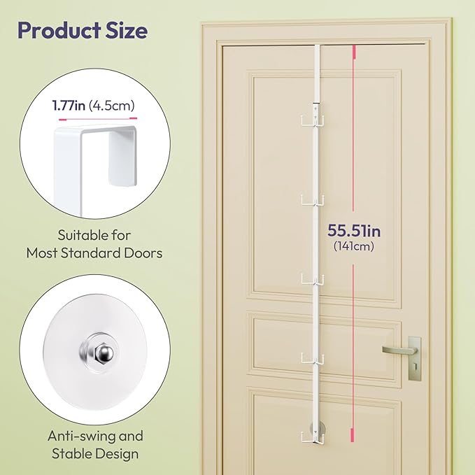 SWTYMIKI Over Door Hat Organizer - 2 Packs Metal Wall Mounted Hat Rack with 5-Tier Dual Hooks Design, Hanging Baseball Cap Or
