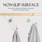 HOUSE DAY Ivory Velvet Hangers 60 Pack, Non Slip Clothes Felt Hanger Heavy Duty for Coat, Premium Slim Space Saving Suit Hang