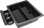 Muslogy Center Console Organizer Compatible with 2023-2025 2026 Chevy Colorado/GMC Canyon Accessories, Interior Storage Box Coin Container Armrest Secondary Tray Fit with OEM Tray (Black)