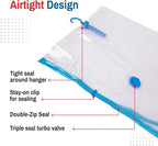 Spacesaver Hanging Vacuum Storage Bags (Pack of 4) - Vacuum Sealer Bags, Closet Organizer, Sealed Storage, Space Bag - Blanke