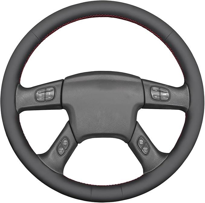MEWANT Steering Wheel Cover for Chevy Silverado 1500/2500 / 3500 2003-2006 / Silverado 1500 2500HD 3500 Classic/Trailblazer Hand-Stitched Microfiber Leather Steering Wheel Wrap