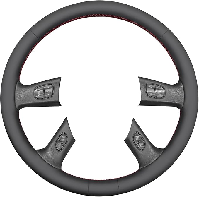 MEWANT Steering Wheel Cover for Chevy Silverado 1500/2500 / 3500 2003-2006 / Silverado 1500 2500HD 3500 Classic/Trailblazer Hand-Stitched Microfiber Leather Steering Wheel Wrap