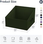 DIMJ Closet Storage Bins 10 Pack - Fabric Storage Baskets for Shelves, Collapsible Clothes Organizer with Handles, Trapezoid 
