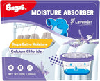 Bagus Moisture Absorbers Boxes (4 Pack) - 10.5 Oz Dehumidification Containers for Closet, Bathroom, Storage, Kitchen, Car,