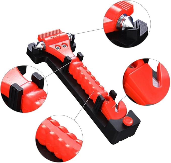 4 PCS Car Safety Hammer,with Car Window Glass Hammer Breaker and Safety Seat Belt Cutter 2-in-1 Emergency Escape Tool, Surviv