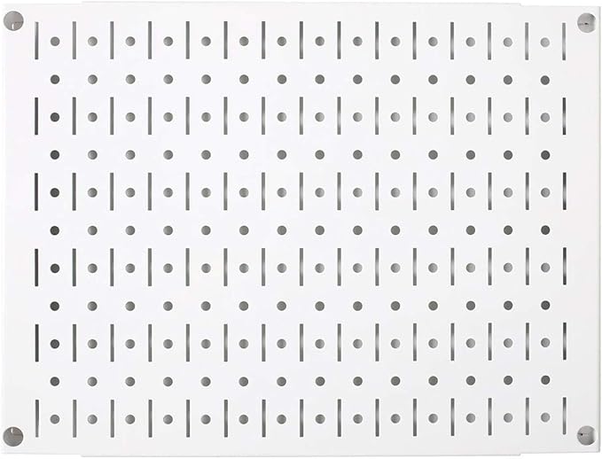 Wall Control Pegboard Wall Organizer Tiles Modular Metal Pegboard Tiling Set - Four 12-Inch Tall x 16-Inch Wide White Peg Boa