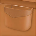 Car Trash Can, Mini Auto Garbage Bin Multipurpose Storage Container with Slot Clip, Waterproof Leather Small Dustbin Interior Accessories for Vehicle Door Front Back Seat (Beige)