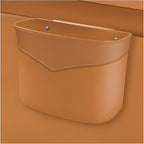 Car Trash Can, Mini Auto Garbage Bin Multipurpose Storage Container with Slot Clip, Waterproof Leather Small Dustbin Interior Accessories for Vehicle Door Front Back Seat (Beige)