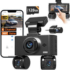 4 Channel Dash Cam Front and Rear Inside Left Right Car Dash Camera 360 View, 2.5K QHD Car Camera Supper Night Vision, 5G WiF