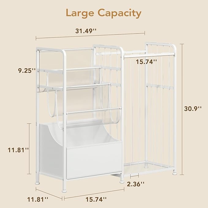 BBLIKE Kids Bookshelf and Stuffed Animal Storage - Multi-Function Nursery Book Shelves with Leather Toy Box and PVC Book Disp