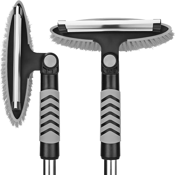 Trazon 42.4" Extendable Snow Brush & Mini Snow Shovel/Ice Scraper for Car Windshield with Foam Grip for Cars, SUV, Trucks, Detachable Сar Scraper, No Scratch, Heavy Duty Long Handle, Ice Remover