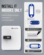 Uniclife 20 Position Key Cabinet with Combination Lock Resettable White Digital Security Storage Box Steel Key Organizer with