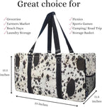 NGIL Extra Large Utility Tote Reusable Grocery Bag Oversized Collapsible for Groceries, Storage, Picnic, Beach (Cow Charm-Black)