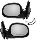 TRQ 2 Piece Driver and Passenger Side Mirror Assembly Set Manual Folding Electrical Adjustment Non-Heated No Memory Chrome Co