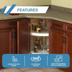 Knape & Vogt Lazy Susan Organizer, 2-Tier Cabinet, 18 in. Diameter Full-Round, Adjustable Height From 25-1/2 in. to 31-1/2 in