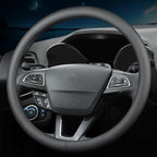 HAOTULE New Nappa Leather car Steering Wheel Cover，for Car Truck SUV 15 inch (Black)