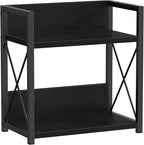 Giikin Countertop Organizer, 2 Tier Coffee Station Organizer for Desktop, Wood Counter Shelf Spice Rack for Kitchen (Black, M