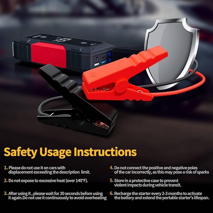 H50 Jump Starter - 5000A Jump Starter Battery Pack for Up to 10.0L Gas and 8.0L Diesel Engines 12V Car Battery Jumper