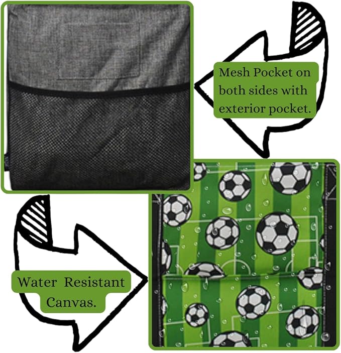 NGIL Extra Large Utility Tote Reusable Grocery Bag Oversized Collapsible for Groceries, Storage, Picnic, Beach (Soccer Goal-Black)