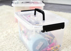 Clear Storage Latch Box/Bin, 2-Pack Plastic Organizing Container with Handle and Lids (7 QT/16QT)