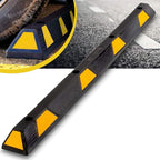 Curb Parking Garage Floor Stopper - 72 Inch Extra Wide Heavy Duty Rubber Parking Lot Stopper, for Vehicles Truck Driveway, Protect Pumpers From Cars Vans Trucks - Pyle PCRSTP14,Black