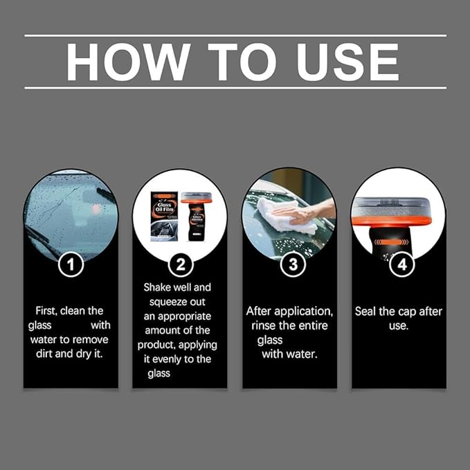 Glass Guard, Hand-Held Glass Emulsion Cleaner, Car Glas-s Oil Film Remover Brush, Windscreen Cleaner Remove Water Spots Dirt 