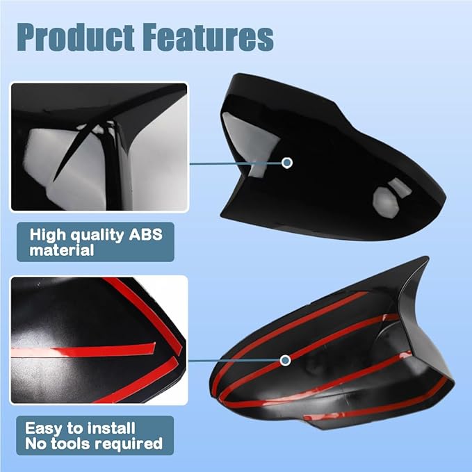 XITER Rear View Side Mirror Cover Side Mirror Cap for Honda CRV 2023 2024 2025 2026,Glossy Black