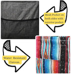 NGIL Extra Large Utility Tote Reusable Grocery Bag Oversized Collapsible for Groceries, Storage, Picnic, Beach (Zarape-black)