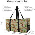 NGIL Extra Large Utility Tote Reusable Grocery Bag Oversized Collapsible for Groceries, Storage, Picnic, Beach (Barn Horse-Black)