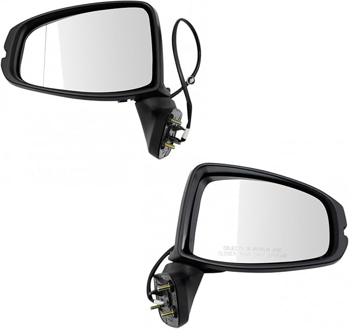 TRQ Driver & Passenger Side Power Mirror Set Paint to Match Compatible with 2015-2018 Honda Fit LX/Sport HO1320332 HO1321332