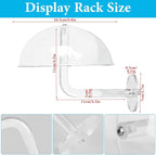 LUTTY 2Pcs Wall Mount Clear Acrylic Hat Display Stand,Wig Display Stand Racks Wall-Mounted Hat for Closet,Domed Hat Holder fo