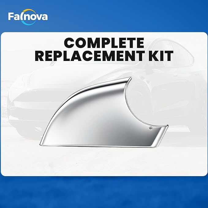 Right Rearview Mirror Cover Bracket, Compatible with Tesla Model 3 2017-2024, Side Mirror Base Cover Replacement Part, Suitable for Tesla Model 3 Accessories（Chrome）