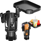 KDD Car Cup Holder Expander - 3 in 1 Cup Holder Adapter with Adjustable Base - Detachable Phone Holder & 360° Rotation Food T