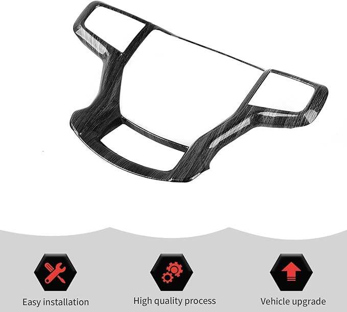 Steering Wheel Trim Cover Frame Decoration Interior Accessories Compatible with Chevrolet Silverado 2019-2023,for Chevrolet Tahoe 2021-2023,for Suburban SUV 2020-2023,Black wood grain