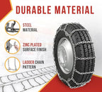 Mytee Products 2 Pair CAM Square Link Snow Chains Compatible w/ 22.5" Rim Diameter & 11" Wide Car Pickup Low-Duty Trucks SUV 