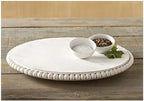 White Beaded Lazy Susan