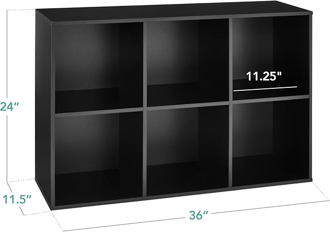 Best Choice Products 6-Cube Storage Organizer, 11in Shelf Opening, Bookcase, Display Shelf, Customizable w/ 3 Removable Back 