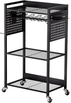VEVOR 4-Tier Tool Organizer Cart, 150 lbs Load Capacity, Floor Stand Rolling Drill Holder and Stability Storage Rack, Heavy D